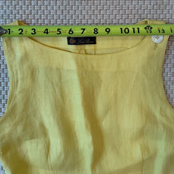 Loro Piana 100% Linen Mint Condition Yellow Dress Size 42 EU Small Made In Italy - Picture 4 of 8